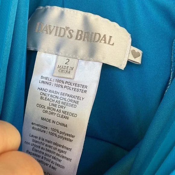 David’s Bridal Blue Bride’s Maid Dress - Picture 5 of 6